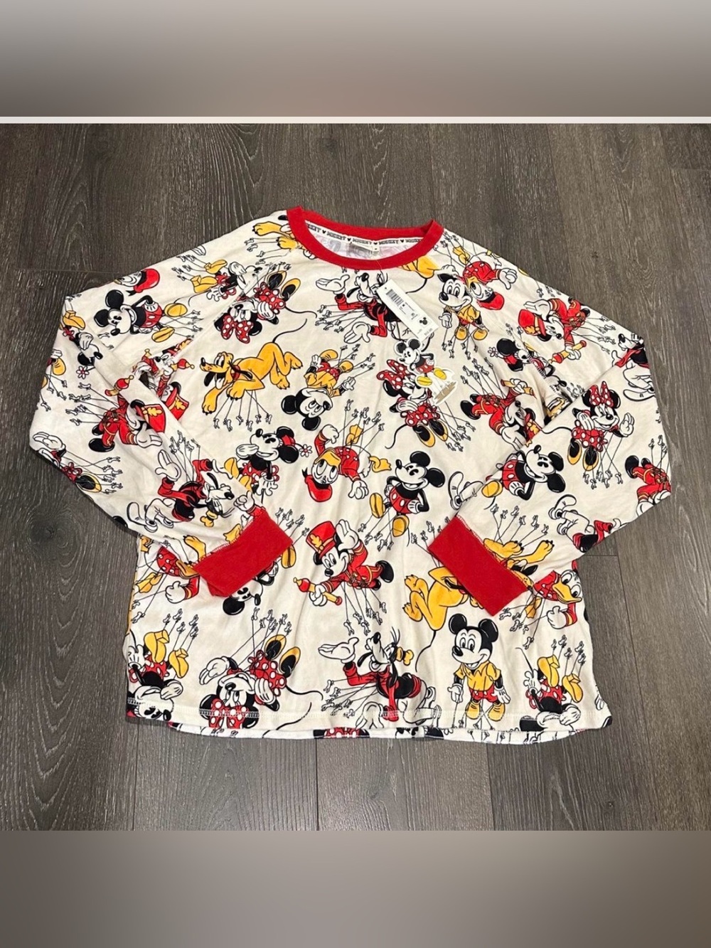 Disney Men  Long Sleeve Mickey & Friends Jogger  Set Top White/Red/Yellow/Black